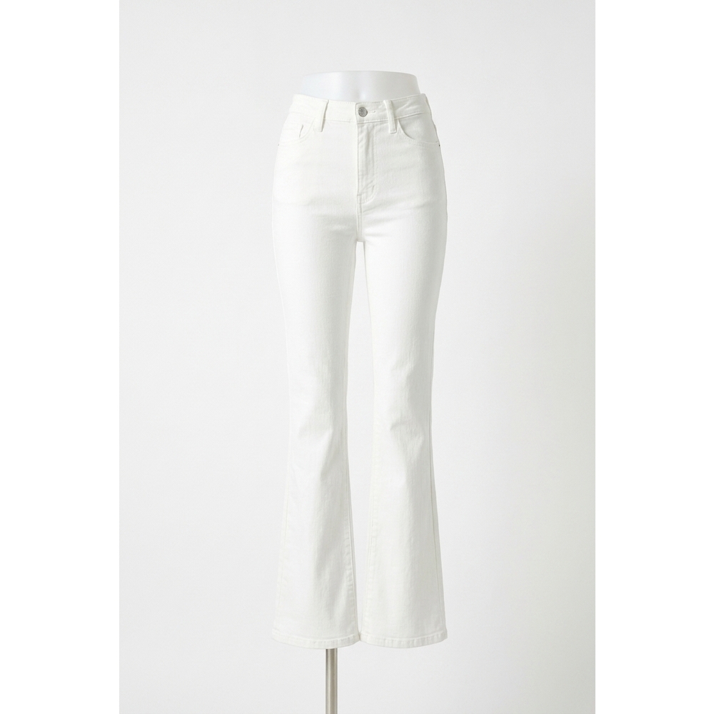 NEW JUDY BLUE side slit slim bootcut jeans in white